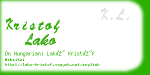kristof lako business card